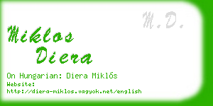 miklos diera business card